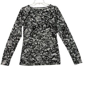 Burton Shirt Womens Large Black‎ White Dryride Base Layer Long Sleeve Thermal